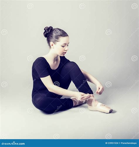Caucasian Brunette Ballerina Girl Stock Photo Image Of Full