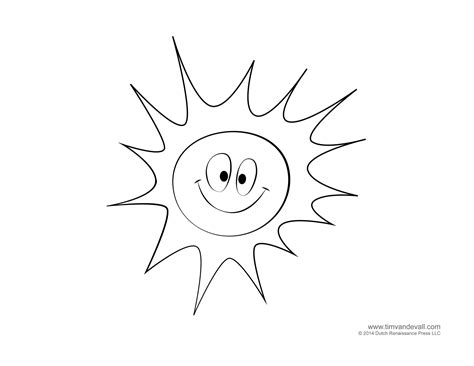 sun coloring page tims printables