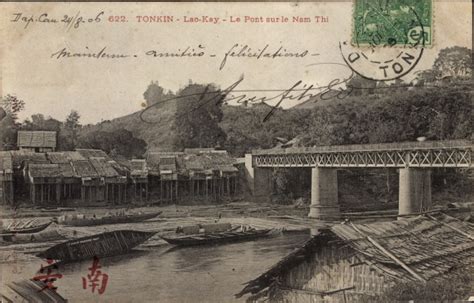 Ansichtskarte Postkarte Tonkin Vietnam Lao Kay Le Pont Akpool De