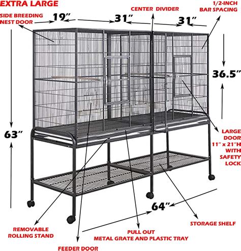 Buy Extra Large Double Flight Bird Breeding Cage With Slide Out Center