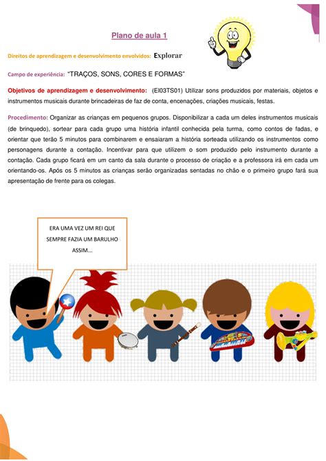 Pensando No Campo De Experiência Traços Sons Cores E Formas