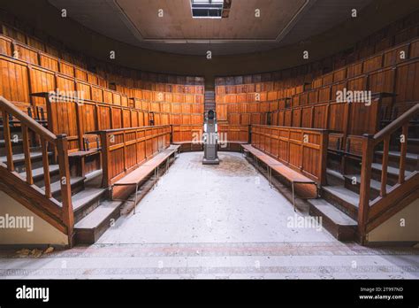 Urbex Old Abandoned Lecture Hall Somewhere In Belgium Stock Photo Alamy