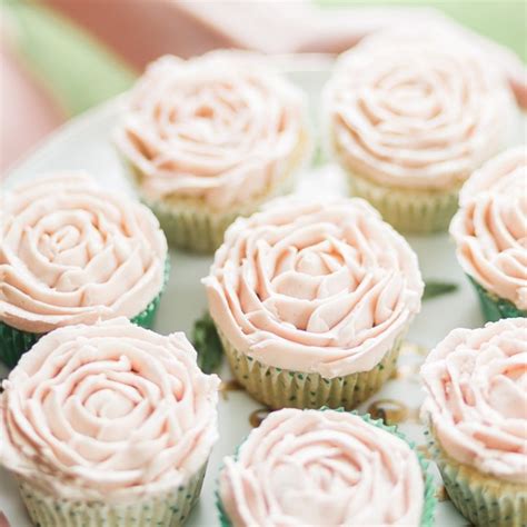 Mint Julep Cupcakes With Pink Buttercream Rose Frosting