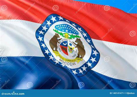 Missouri Flag 3D Waving USA State Flag Design The National US Symbol