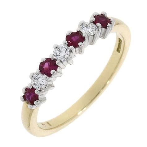 18ct Gold Ruby and Diamond Eternity Ring | Hoppers Jewellers