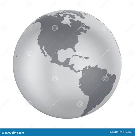 Earth Globe America View Isolated Stock Illustration Illustration Of