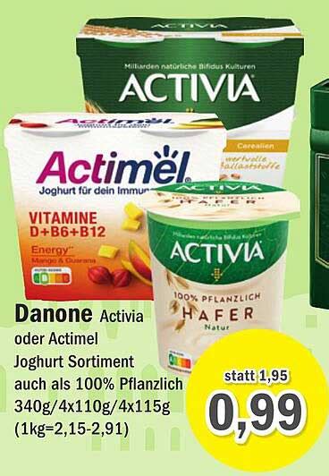 Danone Activia Oder Actimel Joghurt Sortiment Auch Als Pflanzlich