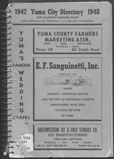 1948 Yuma City-County Directory: and Cosmopolitan Telephone Directory