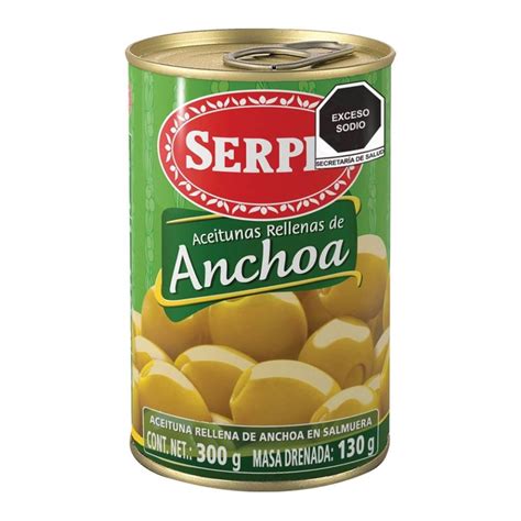 Aceitunas Serpis Rellenas De Anchoa 300 G Walmart