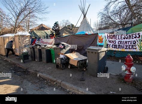 Minneapolis Minnesota Homeless Encampment In The East Phillips