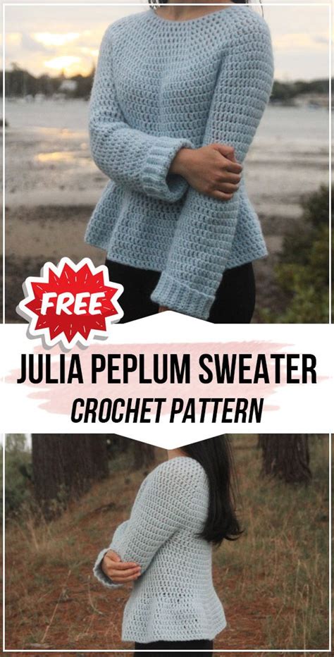 Crochet Julia Peplum Sweater Free Pattern Artofit