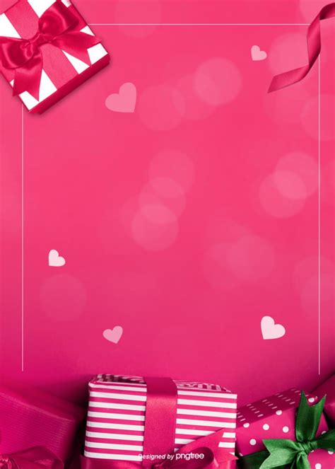 Design De Fundo Romântico Da Borda Da Caixa De Presente Rosa Papel De