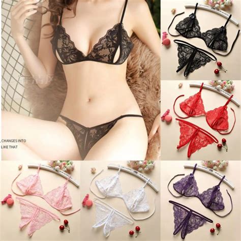 LINGERIE BIKINI KOREA SET BRA G STRING BAHAN LACE SEXY PAKAIAN DALAM Lazada Indonesia