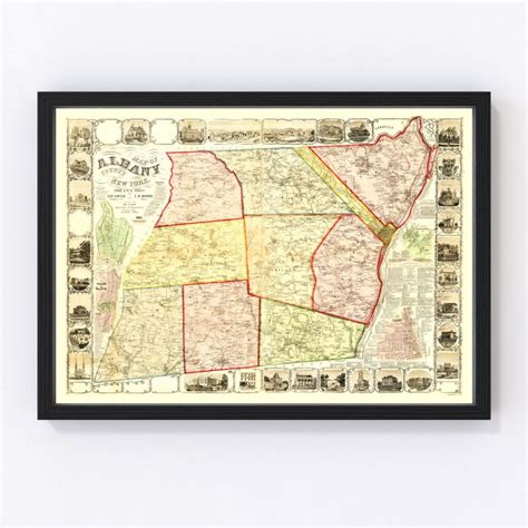 vintage map  albany county  york   teds vintage art