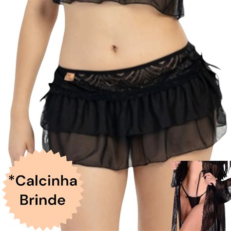 Mini Saia de tule e renda Calcinha de tule Lingerie Moda Íntima Calcinhas Shopee Brasil