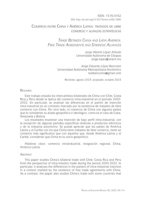 Pdf Comercio Entre China Y Am Rica Latina Tratados De Libre Comercio Y Alianzas Estrat Gicas