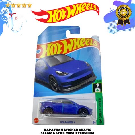 Jual Hot Wheels Tesla Model Y Biru Green Speed Shopee Indonesia
