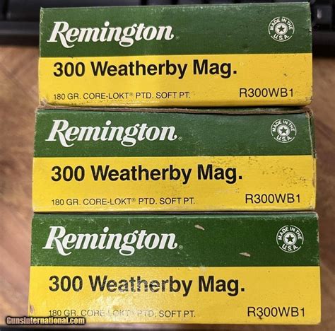 Sold 300 Weatherby Magnum Remington Core Lokt 180 Grain Soft Point Ammunition 3 Box Lot