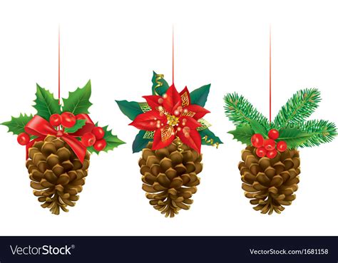 Christmas decorations from pine cones Royalty Free Vector