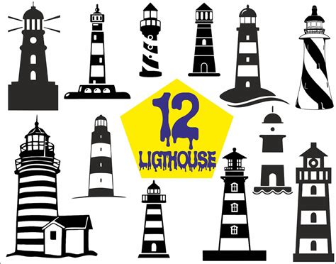 Lighthouse Svg Bundle Lighthouse Svg Lighthouse Clipart Cut Files F