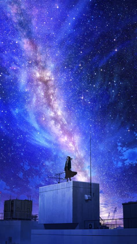 1080x1920 Anime Girl Lost In A Sky Of Stars Iphone 76s6 Plus Pixel