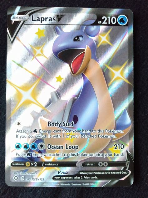 Lapras VMAX Lapras V Shiny Full Art SV111 SV122 Pokemon Shining Fates