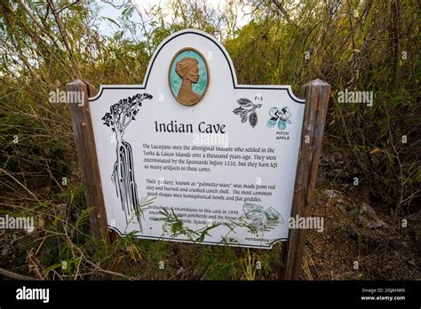 indian cave middle caicos turks  caicos islands caribbean stock