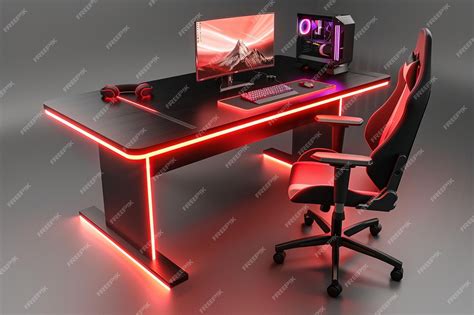 Premium Photo | Gaming desk setup with builtin cable management sy