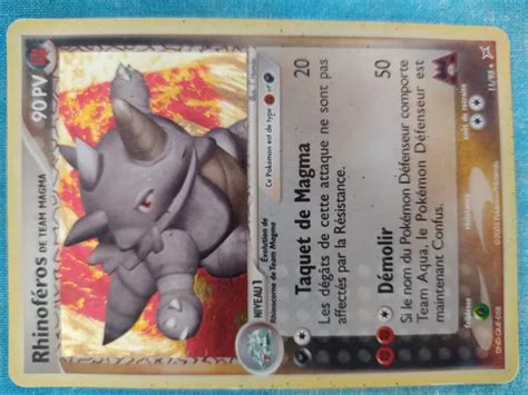 Carte Pok Mon Rhinoferos Ex Team Aqua Magma Holo Eur