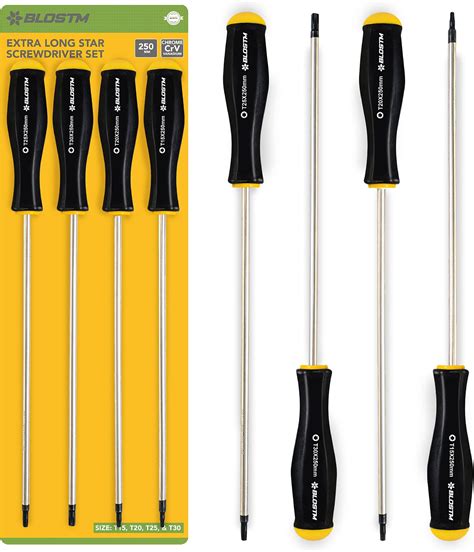 Amtech L Piece Long Reach Screwdriver Set Amazon Co Uk Diy Tools