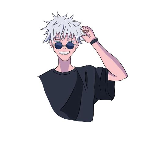 Anime Jujutsu Kaisen Satoru Gojo Blue Eyes Boy White Hair Poster By