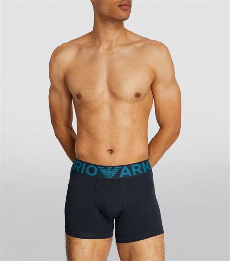 Mens Emporio Armani Navy Stretch Cotton Boxer Briefs Harrods Uk