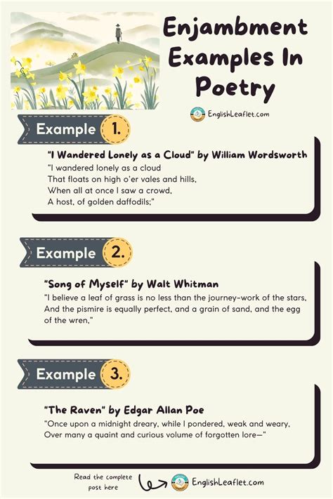 Enjambment Examples In Poetry Englishleaflet
