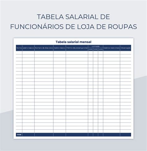 Modelos De Planilhas Tabela Salarial Para Microsoft Excel E Planilhas