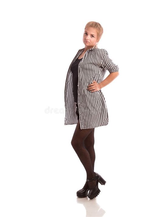 Cute Blonde Black Lingerie Sitting Chair Stock Photos Free Royalty Free Stock Photos From