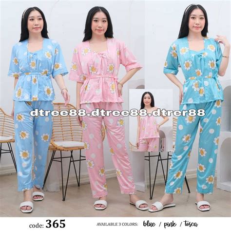 Dtree Cp Kimono Suit Satin Ice Silk Lingerie Daisy Motif Women S Kimono Lingerie Set