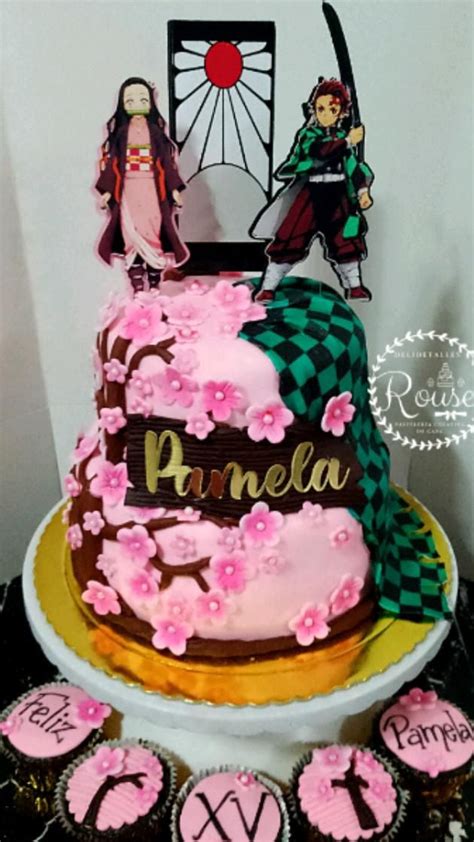 Torta Demon Slayer Anime Pasteles Personalizados Pasteles De Dos