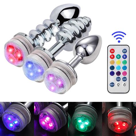 Plug Anal Inox Tamanho P Led Rgb E Controle Sem Fio Joia A O Inox Metal Sexshop Produtos