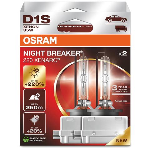 2-PACK OSRAM D1S Night Breaker Laser, 35W +200% mer ljus
