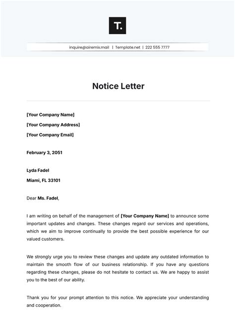 notice letter template  edit