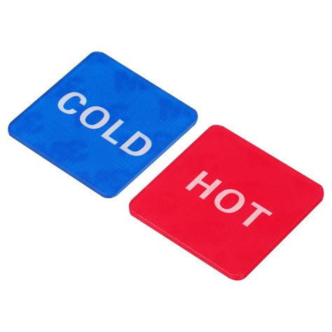 Uxcell Self Stick Hot Cold Water Label Square Sticker Signs Red Blue