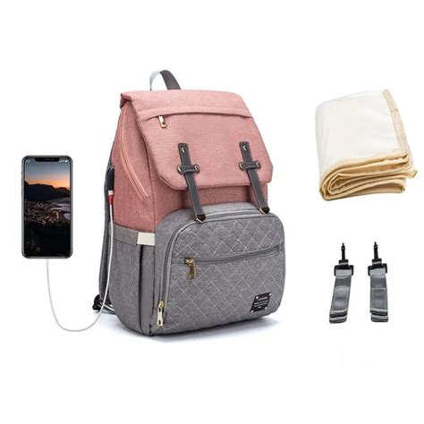 Mochila Maternal Lequeen París Con Cambiador Ganchos y USB Mum s Baby s