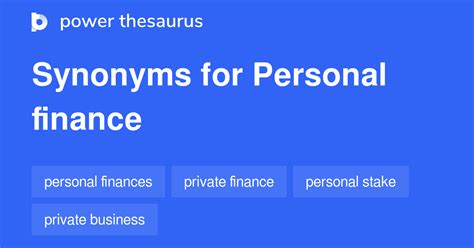 personal finance synonyms  similar words phrases
