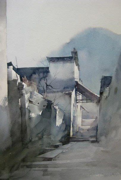 Liu Yi Watercolor Architecture Watercolor Art Watercolor Landscape