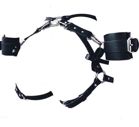 Amazon Yemyiqz Women Pu Leather Body Wrist Lock Harness Punk Lingerie Set Waist Belts Caged