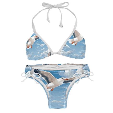 Seagull Swim Wear Bikini Set With Detachable Sponge Adjustable Strap Two Pack For Versatile