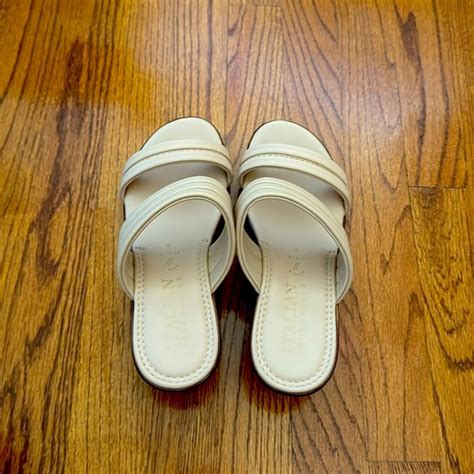 Italian Shoemakers Shoes Fayette Nude Platform Wedge Slides By