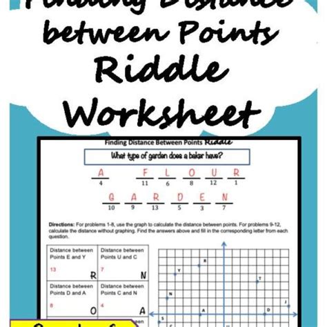 Grade 6 Distance Between Points Riddle Worksheet Classful