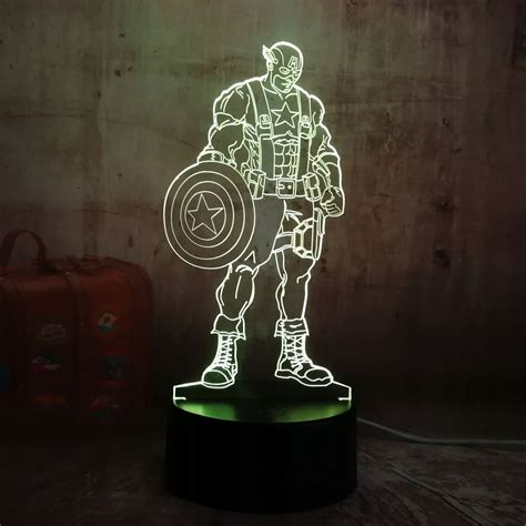 Lampka Nocna 3D KAPITAN AMERYKA Avengers Marvel 7584676249