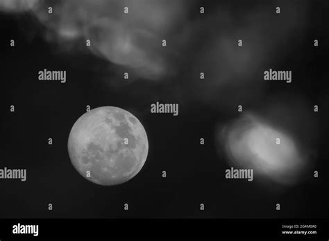 Full Moon In A Night Sky Patagonia Argentina Stock Photo Alamy